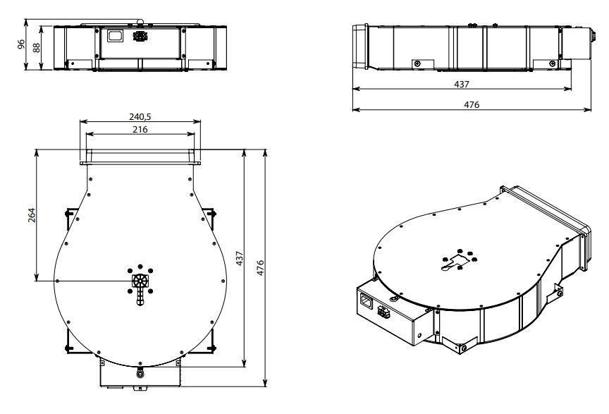 FALMEC moteur plat SLIM KACL.782#49F pour hottes Alba Eclisse Nuvola Stella Nube Sirio