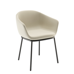 BBB ITALIA fauteuil LUCREZIA avec base 4 jambes en aluminium