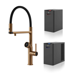 GESSI mitigeur de cuisine 60722 726 Warm Bronze Brushed VITA Collection avec unité CHAUD et FROID