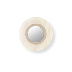 LZF LUZIFER lampe murale applique avec miroir LENS CIRCULAR diffuseur métallique blanc ivoire 4000K