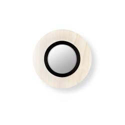 LZF LUZIFER lampe murale applique avec miroir LENS CIRCULAR diffuseur métallique noir 4000K