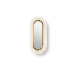 LZF LUZIFER lampe murale applique avec miroir LENS OVAL diffuseur métallique d'or 2700K