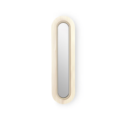 LZF LUZIFER lampe murale applique avec miroir LENS SUPER OVAL diffuseur métallique blanc ivoire 3000K