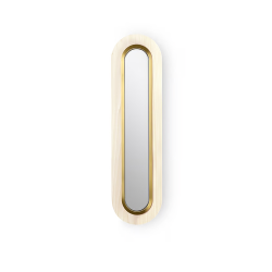 LZF LUZIFER lampe murale applique avec miroir LENS SUPER OVAL diffuseur métallique d'or 2700K