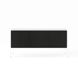 PUNT MOBLES buffet meuble TACTILE structure en chêne téintè blanc avec 3 portes
