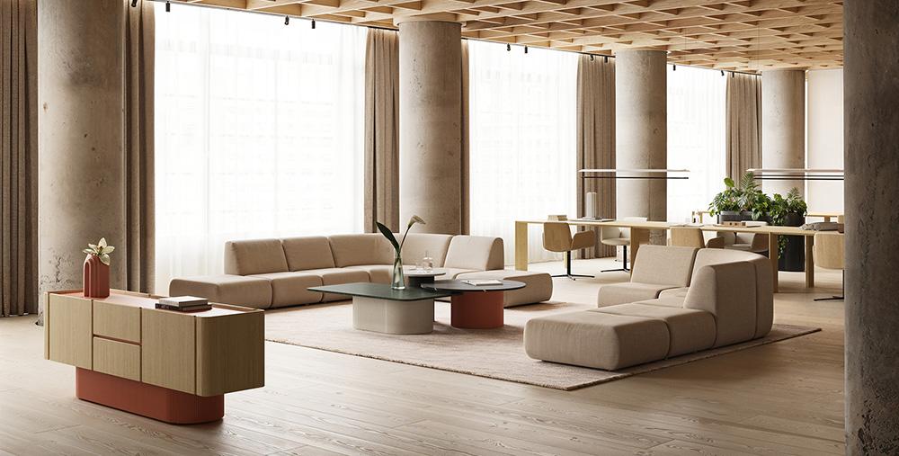 PUNT MOBLES buffet meuble DUNE avec 4 portes et 2 tiroirs