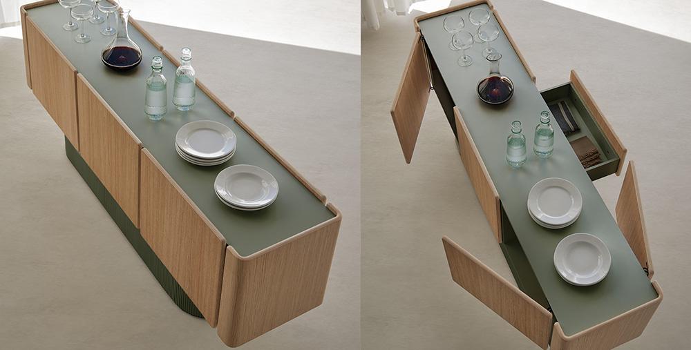 PUNT MOBLES buffet meuble DUNE avec 4 portes et 2 tiroirs