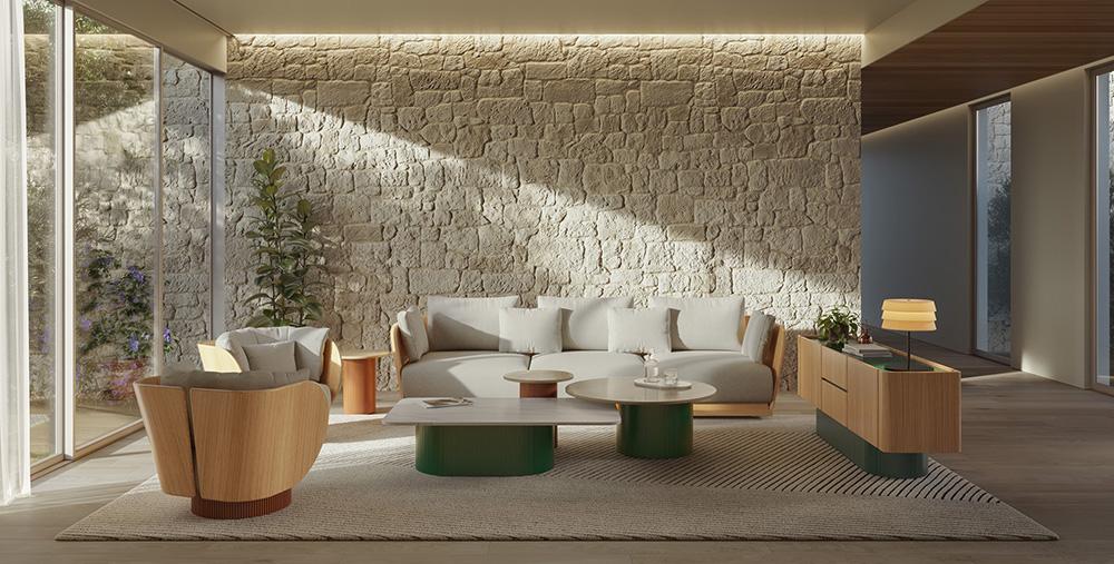 PUNT MOBLES buffet meuble DUNE avec 4 portes et 2 tiroirs