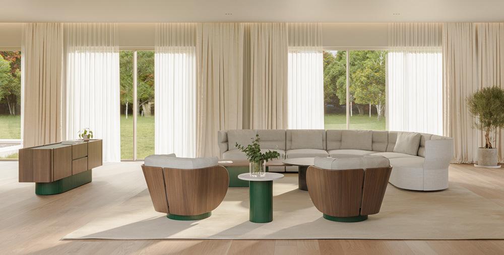 PUNT MOBLES buffet meuble DUNE avec 4 portes et 2 tiroirs