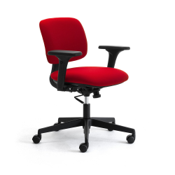 LEYFORM chaise de bureau à roulettes DAD avec accoudoirs 4D et base noire