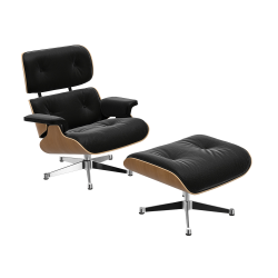 VITRA fauteuil cuir noir EAMES LOUNGE CHAIR & OTTOMAN dimensions classiques