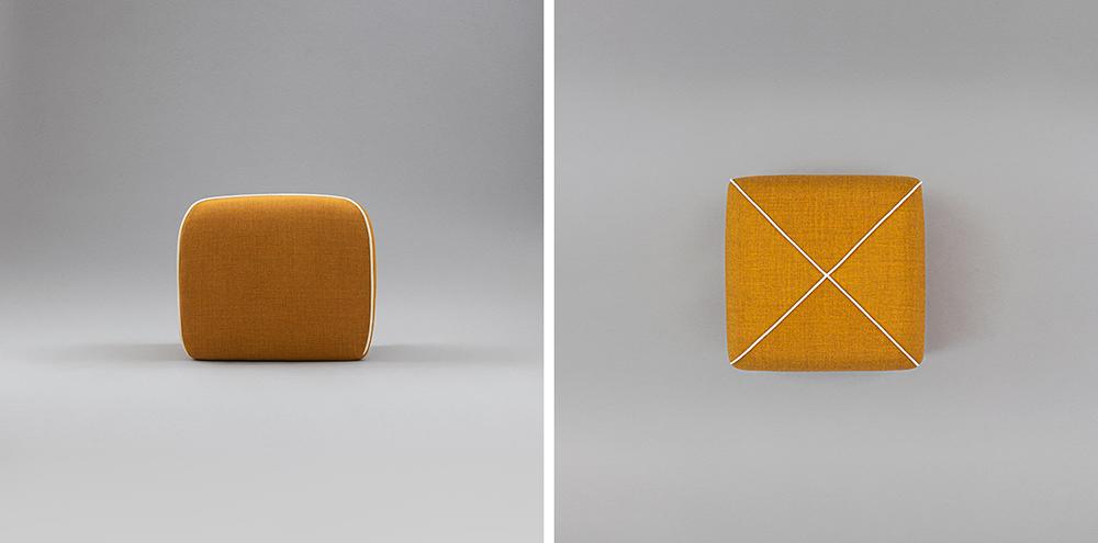 B-LINE pouf CROSSED 50x50 cm