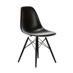 VITRA chaise avec base en érable noir Eames Plastic Side Chair DSW NOUVELLES DIMENSIONS