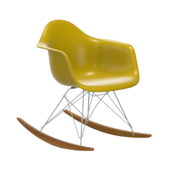 VITRA RAR fauteuil à bascule Eames Plastic Armchair base chromée et érable doré