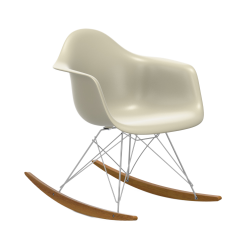 VITRA RAR fauteuil à bascule Eames Plastic Armchair base chromée et érable doré