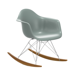 VITRA RAR fauteuil à bascule Eames Plastic Armchair base chromée et érable doré