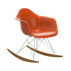VITRA RAR fauteuil à bascule Eames Plastic Armchair base chromée et érable doré
