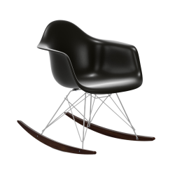 VITRA RAR fauteuil à bascule Eames Plastic Armchair base chromée et érable foncé