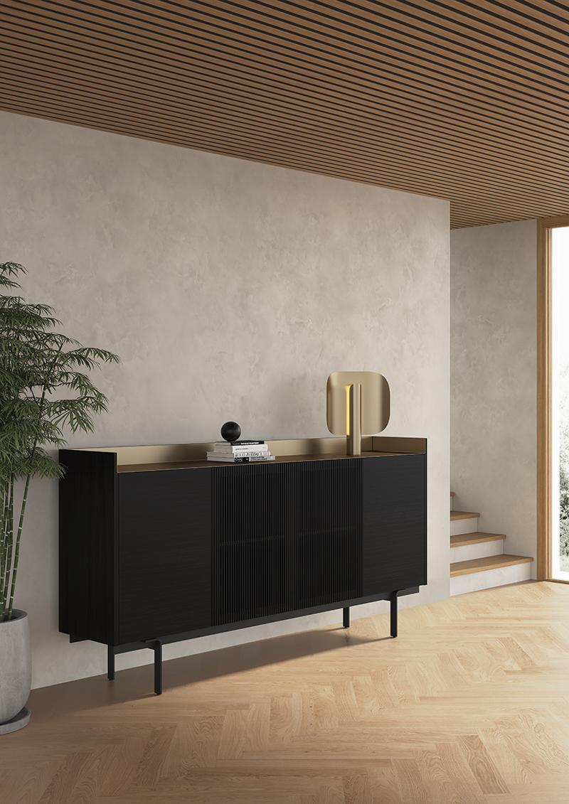 PUNT MOBLES buffet meuble STOCKHOLM avec 2 portes STH203 avec la base H 29 cm