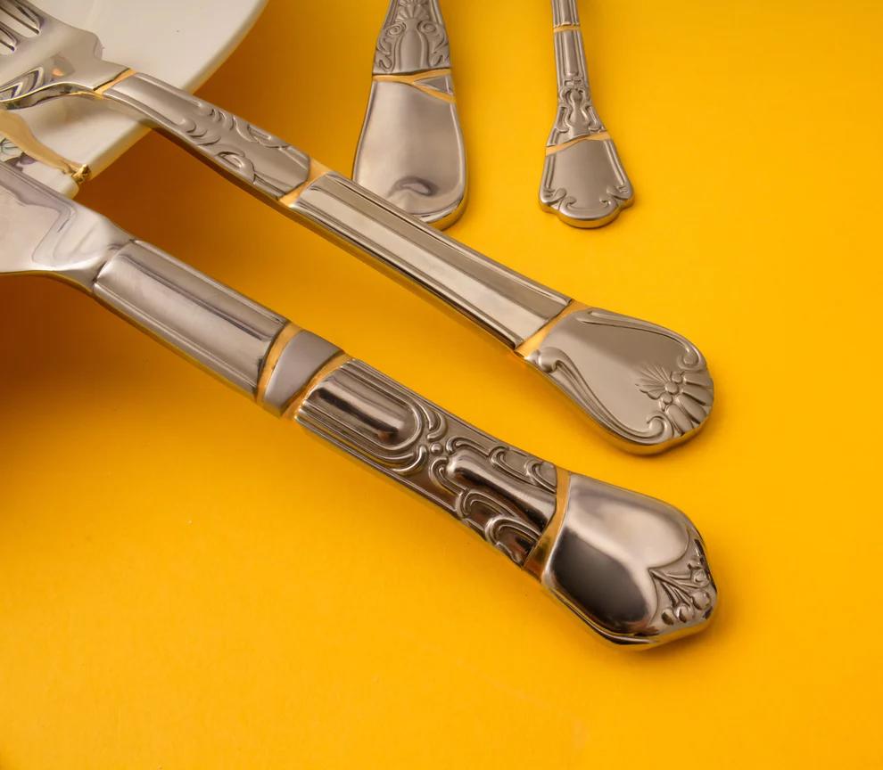 SELETTI set de 4 couverts KINTSUGI CUTLERY