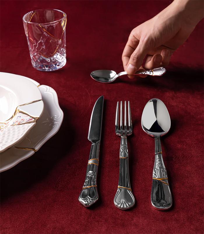 SELETTI set de 4 couverts KINTSUGI CUTLERY