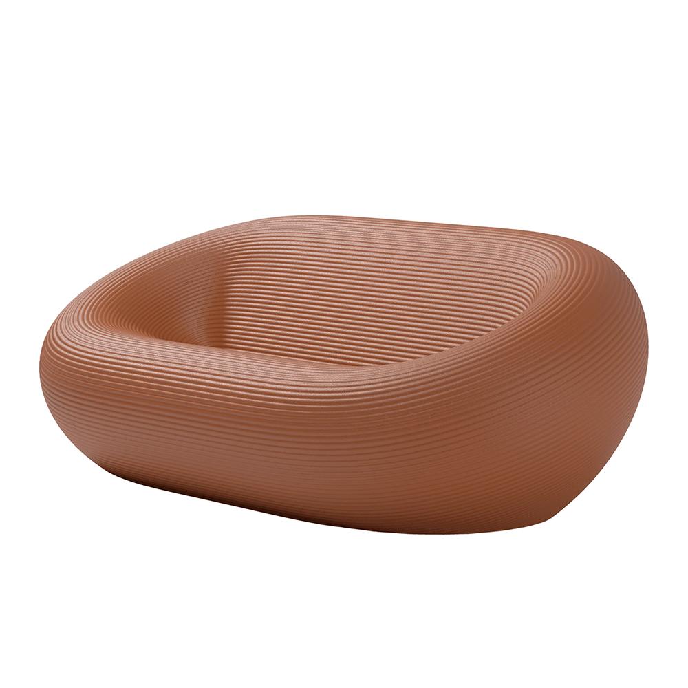 QEEBOO set canapé + 2 fauteuils + table basse NAMI Terre cuite, polyéthylène