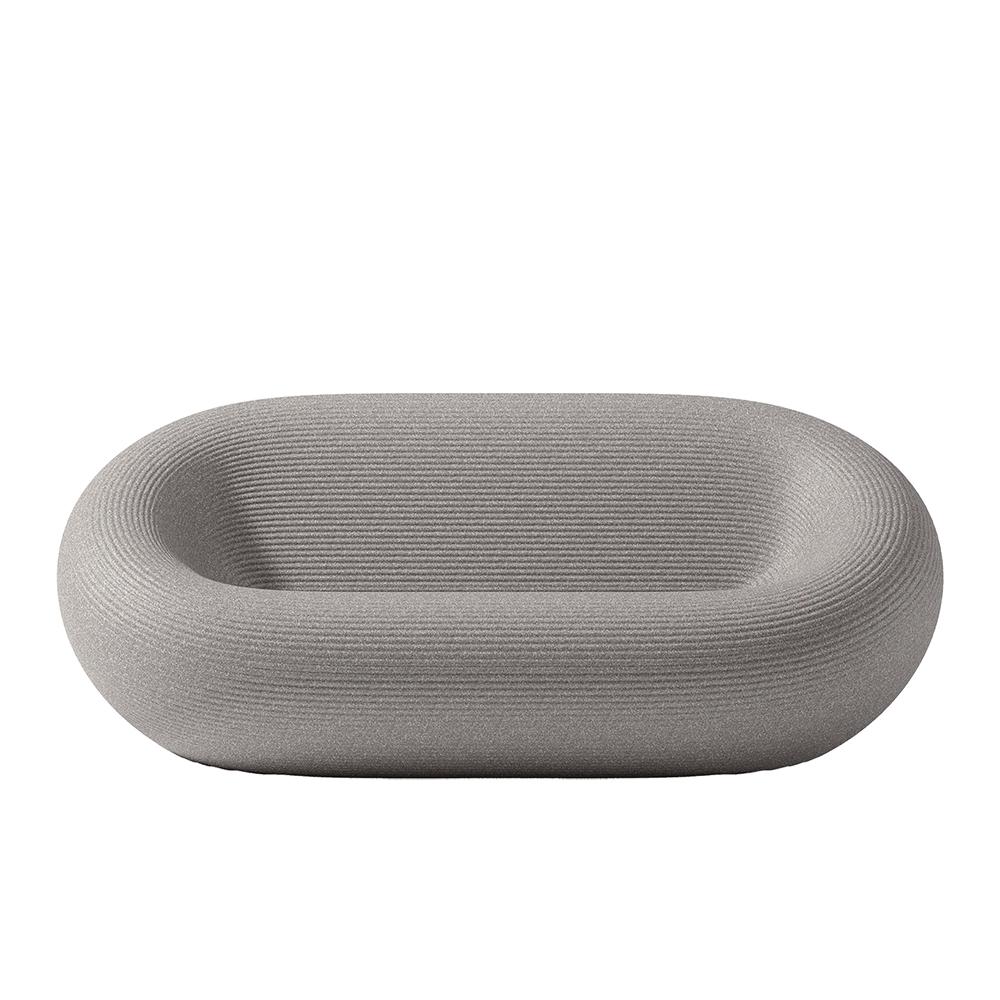 QEEBOO set canapé + 2 fauteuils + table basse NAMI Gris, mélange de matériaux recyclés