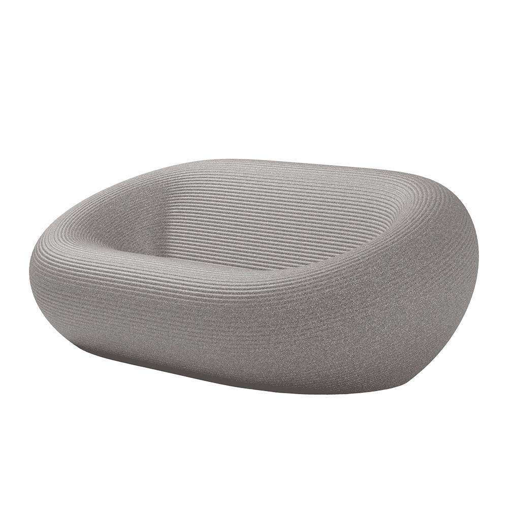 QEEBOO set canapé + 2 fauteuils + table basse NAMI Gris, mélange de matériaux recyclés