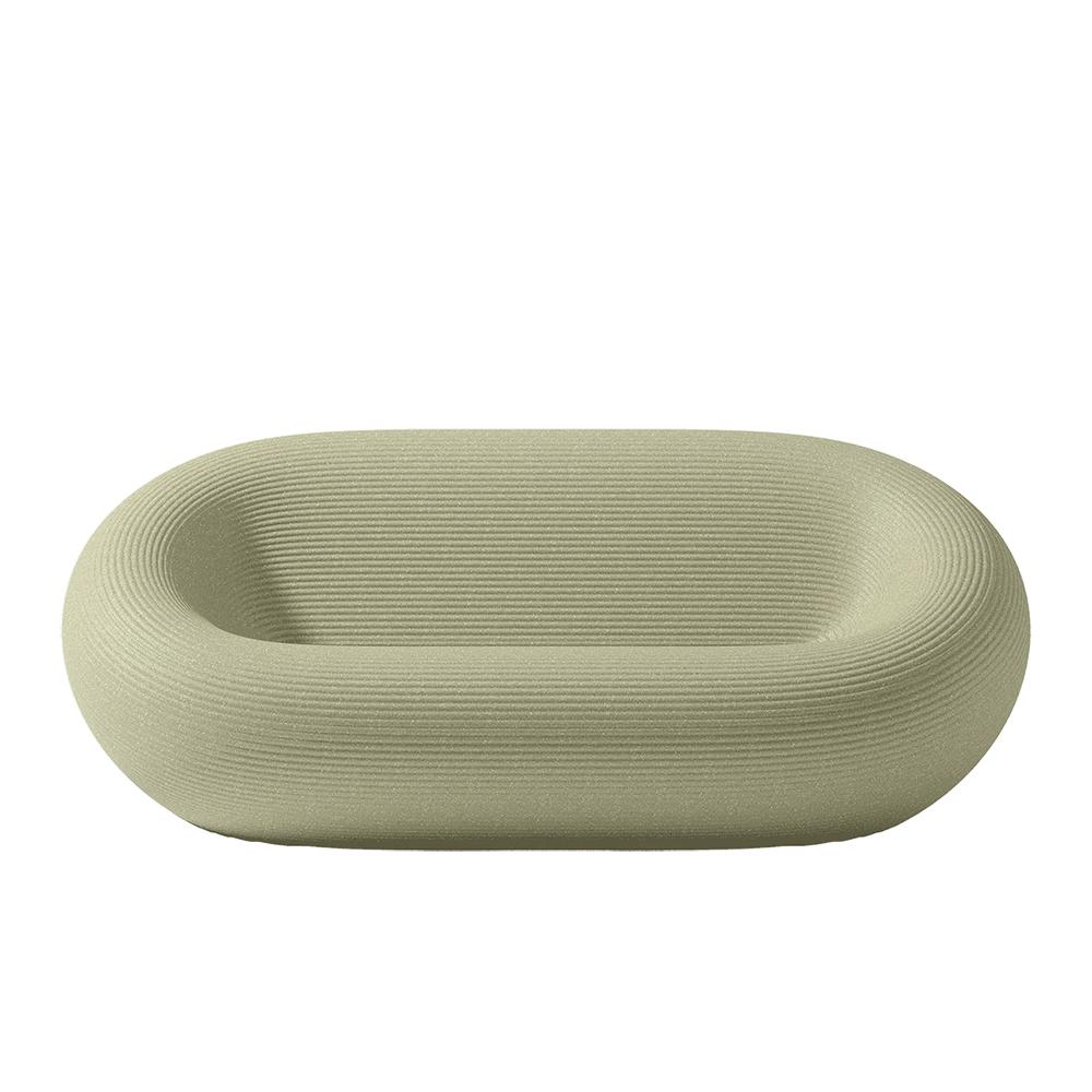 QEEBOO set canapé + 2 fauteuils + table basse NAMI Vert, mélange de matériaux recyclés