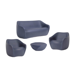 SLIDE set REBORN canapé + 2 fauteuils + table basse H 30 cm DEEP BLUE