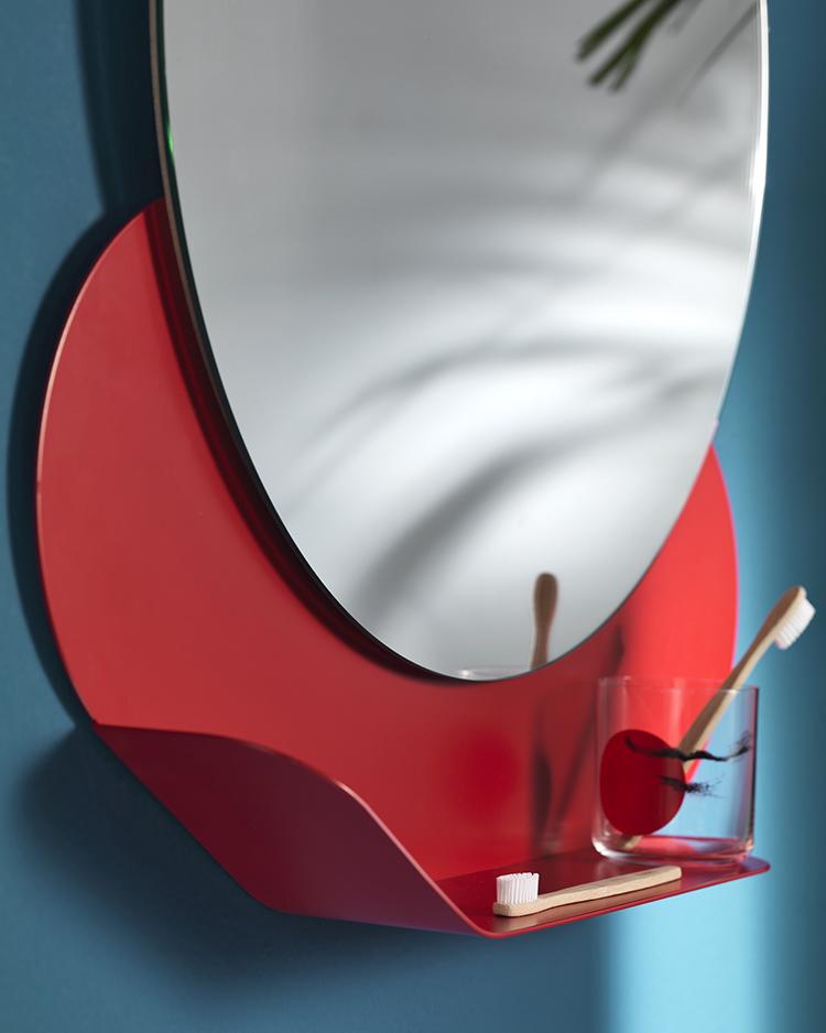 MEME DESIGN miroir mural avec étagère NUVOLA