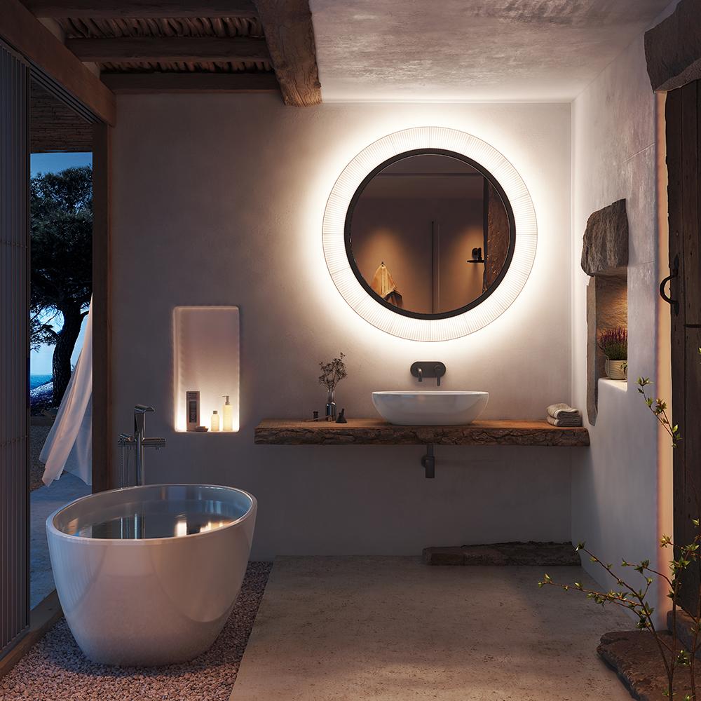 BOVER miroir mural avec lampe RODA PF/120