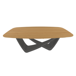 BONTEMPI table fixe tonneau avec structure anthracite BACH 53.75 200x116 cm