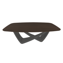 BONTEMPI table fixe tonneau avec structure anthracite BACH 53.75 200x116 cm