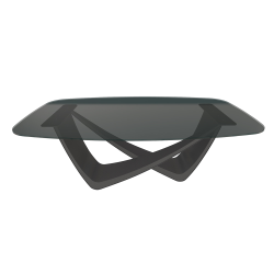 BONTEMPI table fixe tonneau avec structure anthracite BACH 53.75 200x116 cm