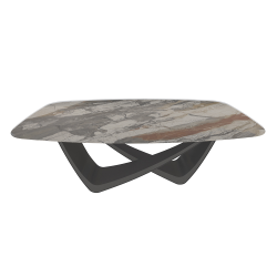 BONTEMPI table fixe tonneau avec structure anthracite BACH 53.75 200x116 cm