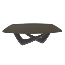 BONTEMPI table fixe tonneau avec structure anthracite BACH 53.75 200x116 cm