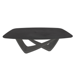 BONTEMPI table fixe tonneau avec structure anthracite BACH 53.75 200x116 cm