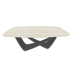 BONTEMPI table fixe tonneau avec structure anthracite BACH 53.75 200x116 cm