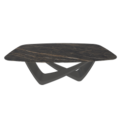 BONTEMPI table fixe tonneau avec structure anthracite BACH 53.75 200x116 cm