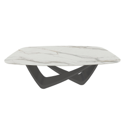 BONTEMPI table fixe tonneau avec structure anthracite BACH 53.75 200x116 cm