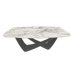 BONTEMPI table fixe tonneau avec structure anthracite BACH 53.75 200x116 cm