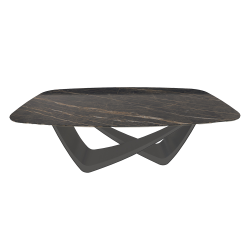 BONTEMPI table fixe tonneau avec structure anthracite BACH 53.75 200x116 cm