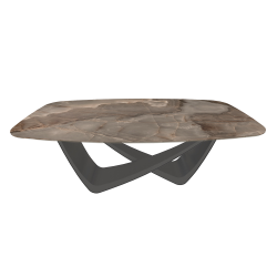 BONTEMPI table fixe tonneau avec structure anthracite BACH 53.75 200x116 cm