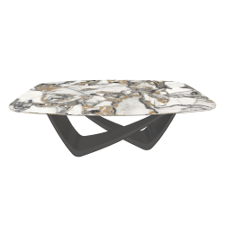 BONTEMPI table fixe tonneau avec structure anthracite BACH 53.75 200x116 cm