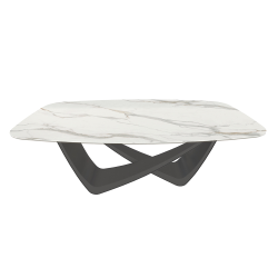 BONTEMPI table fixe tonneau avec structure anthracite BACH 53.75 200x116 cm