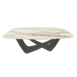 BONTEMPI table fixe tonneau avec structure anthracite BACH 53.75 200x116 cm