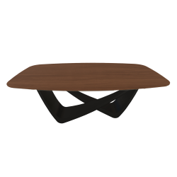 BONTEMPI table fixe tonneau avec structure noire matte BACH 53.75 200x116 cm