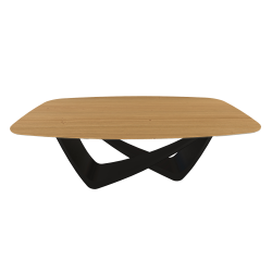 BONTEMPI table fixe tonneau avec structure noire matte BACH 53.75 200x116 cm