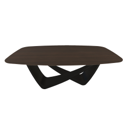 BONTEMPI table fixe tonneau avec structure noire matte BACH 53.75 200x116 cm